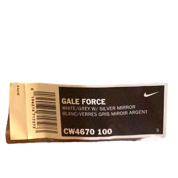 NIKE NEW GALE FORCE 71 MM SUNGLASSES WHITE/SILVER FLASH UNISEX - Picture 7 of 7